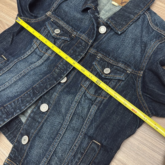 American Eagle Women’s Dark Wash Jean Jacket Medium - Picture 6 of 8